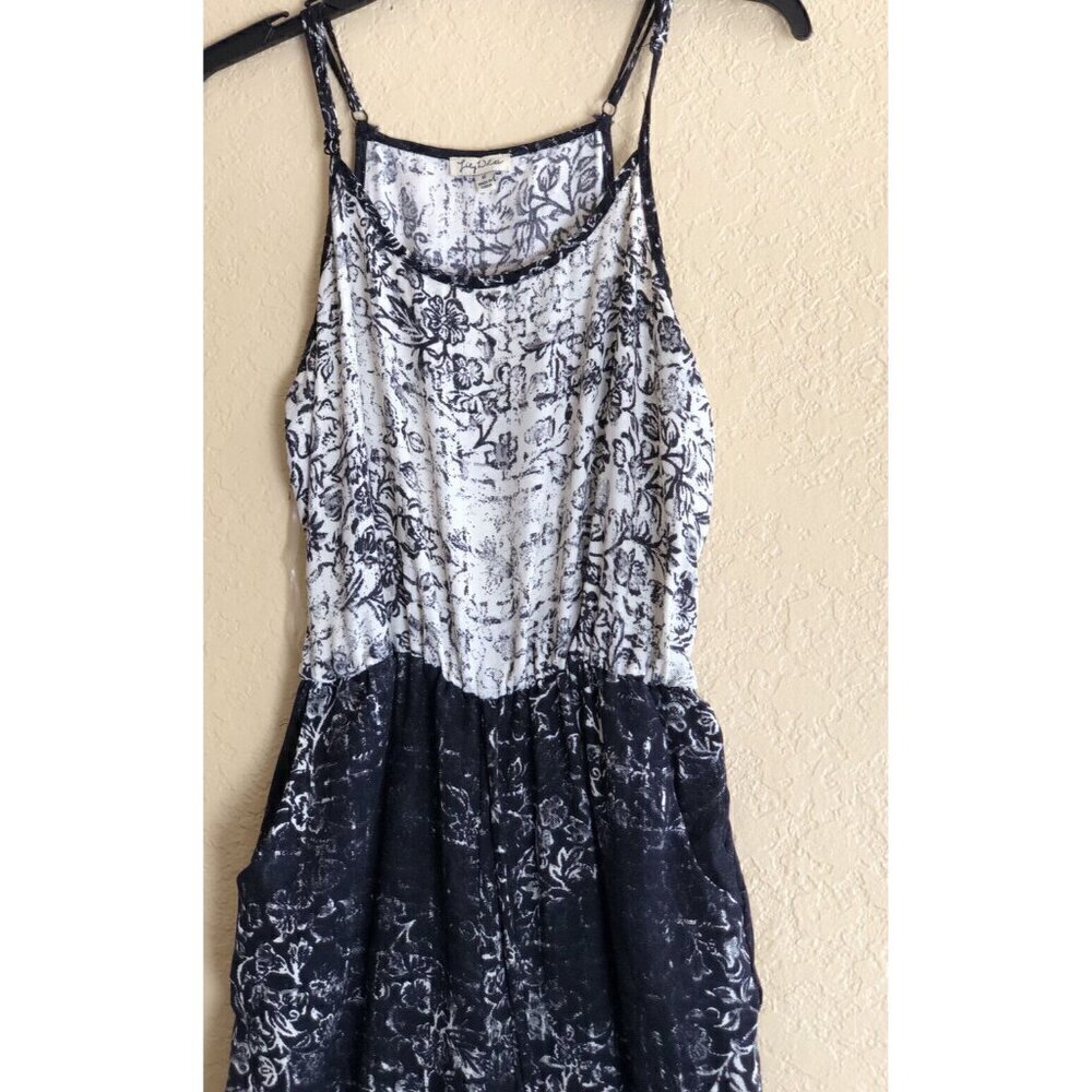 Lily White Women's Printed Drawstring Tapered Jumpsuit Size M - Picture 2 of 11